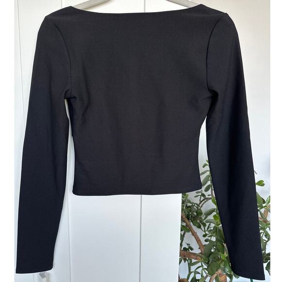 Abercrombie & Fitch Black Long-Sleeve Sweetheart Corset Top, Size S, Like New - Picture 3 of 5
